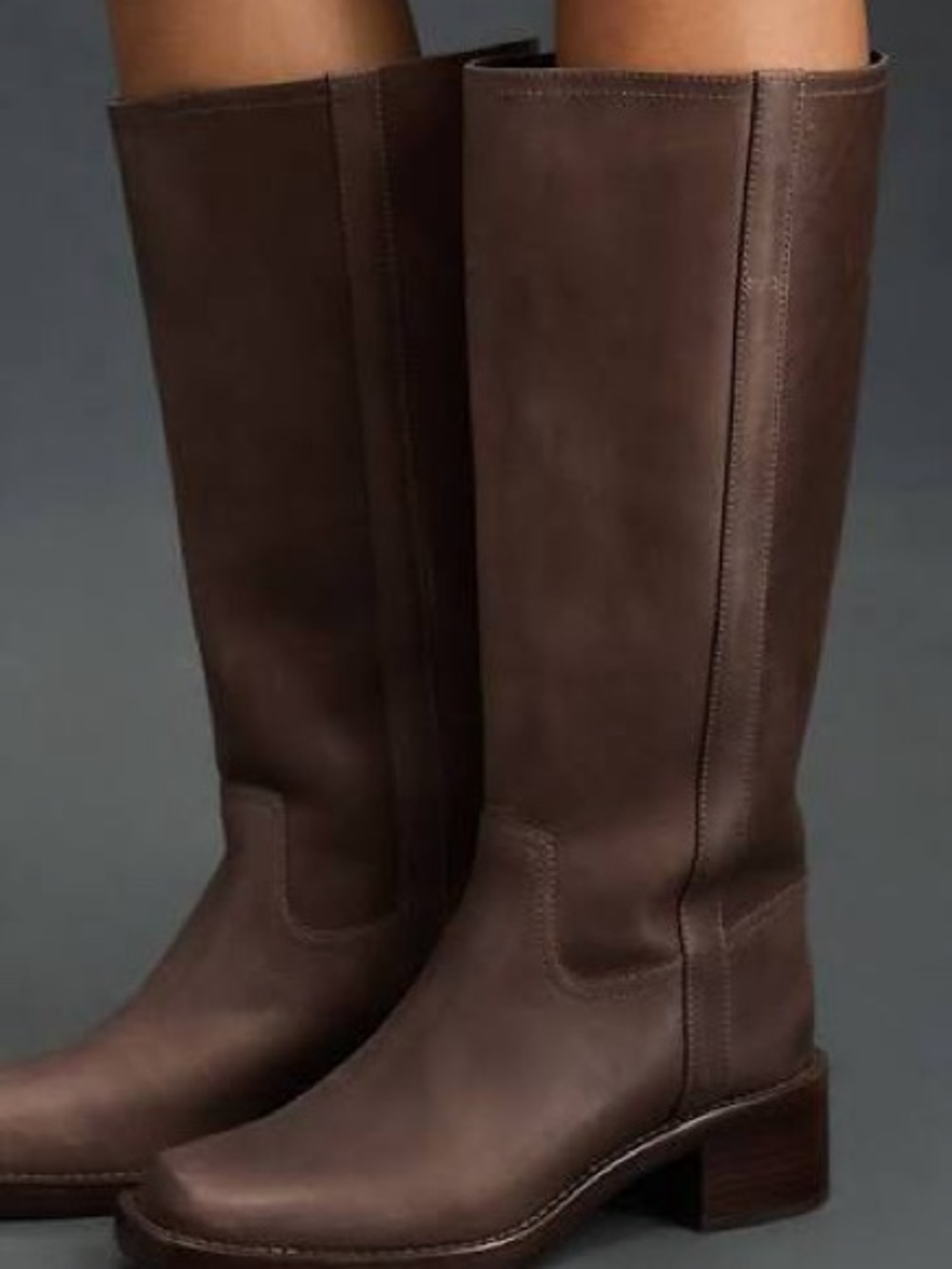 NEW Reformation Brown Knee-High Leather Frances Riding Boots